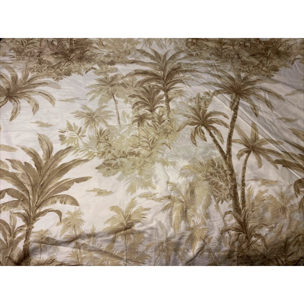 Pottery Barn Palm Toile Neutral Duvet Cover King/Cal King Tropical Botanical
